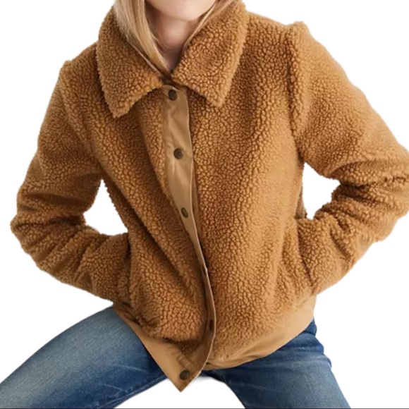 Madewell Jackets & Blazers - NWT Madewell Sherpa Portland Jacket Faux Shearling Tan Medium